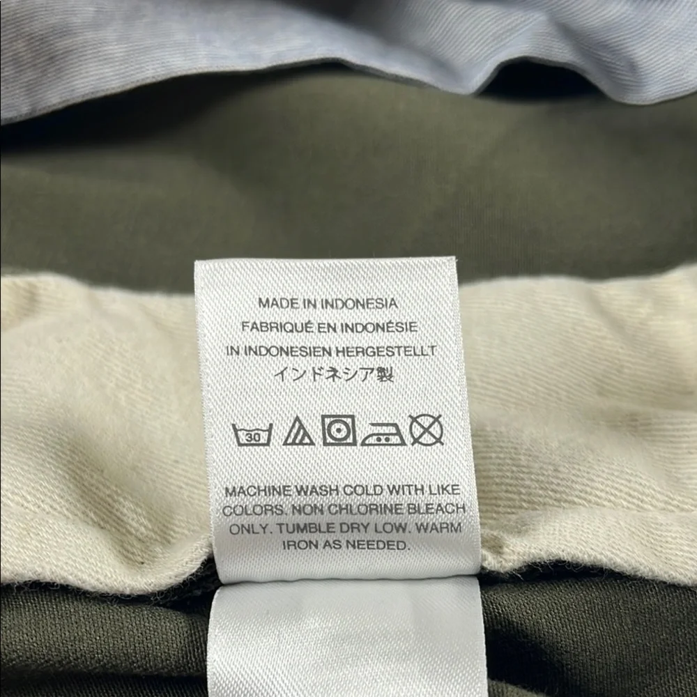 J. Crew Stretch Men's Olive Green Khaki Flat Front Pants Sz 38x32